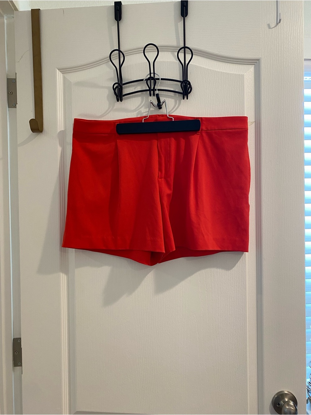 Banana Republic Red High-Waist Ponte Shorts